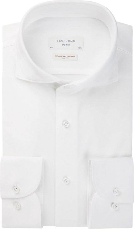 Profuomo - Overhemd - Wit - Japanese Knitted - Heren - Slim Fit