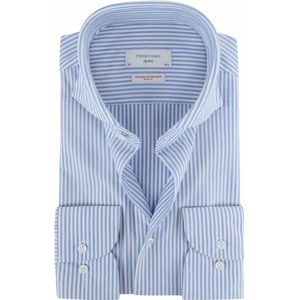 Profuomo Overhemd - Blauw - Japanese Knitted - Slim Fit - Non Iron