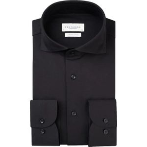 Profuomo - Japanese Knitted Overhemd - Zwart - 100% Japans Katoen