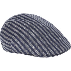 Profuomo Flat Cap Navy Gestreept - Dames & Heren