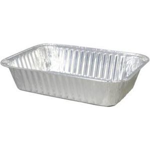 Rechthoekige aluminium wegwerp bakje 19,5x14x5 cm per 100 stuks - Alu bakje - Kapsalon bak - 850cc