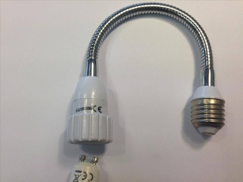 Verloopfitting - Flex Arm - E27 naar GU10 - Geschikt voor Lampen