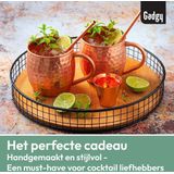 Gadgy Moscow Mule Bekers Set - 100% Koper - Cocktailset : 2 Cocktailglazen, 2 Rietjes & 1 Barmaatje
