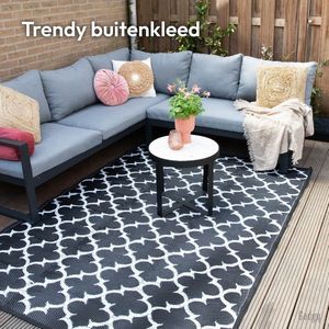 Gadgy Picknickkleed XL - Omkeerbaar - 230x160 cm - Zwart/Wit - Incl. Draagtas