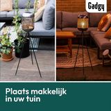 Gadgy Solar Tuinverlichting Staande Lamp Terras - Buitenlamp Zonne Energie Balkon & Tuin - Driepoot Tuinlamp Led Buiten - Tuinverlichting op Zonneenergie