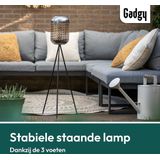 Gadgy Solar Tuinverlichting Staande Lamp Terras - Buitenlamp Zonne Energie Balkon & Tuin - Driepoot Tuinlamp Led Buiten - Tuinverlichting op Zonneenergie