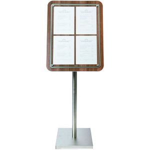 Securit® 4A4  Glass Star Informatiedisplay In Walnoot |9,5 kg - bruin Hout MCS-4A4-WAL