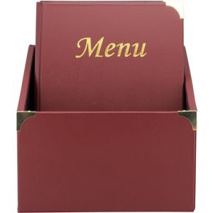 Menukaarten Box incl. 10 Menukaarten Bordeaux Basic - Formaat A4 - 370x290x210mm