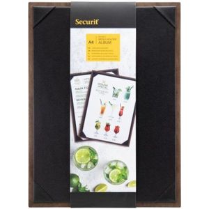 Securit® A4 Walnoten Menukaart Houder |0,3 kg - bruin MC-WALA4-PU