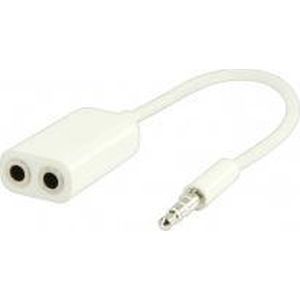 Koptelefoon - hoofdtelefoon splitter van 1x 3.5mm naar 3.5mm wit