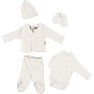 Petit Villain - Prematuur Babyset - Ecru - 100% Biologisch Katoen - 5-delig