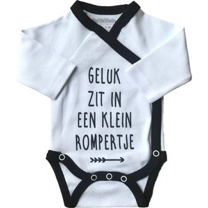 Petit Villain - Romper - Wit/Zwart - 100% Katoen - Drukknoopjes
