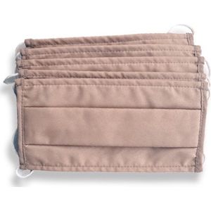 10 Mondkapjes - 3-laags Wasbaar mondmasker - Gezichtsmasker - Nude