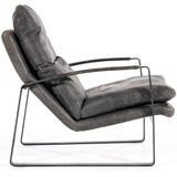 Eleonora Fauteuil Lex Antraciet Vintage Leer - Leer/Metaal