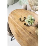 Eleonora Eettafel Oscar Ovaal Mangohout 200cm Naturel - Mangohout/Metaal