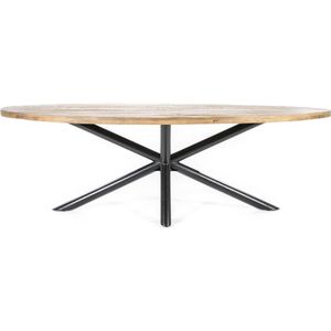 Eleonora Eettafel Oscar Ovaal Mangohout 240cm - Mangohout/Metaal