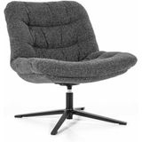 Eleonora Fauteuil Danica - Antraciet Baquer - Polyester/Metaal