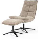 Eleonora Fauteuil Marcus Met Voetenbank - Beige Bacquer - Polyester