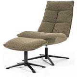 Eleonora Fauteuil Marcus Met Voetenbank - Groen Bacquer - Polyester