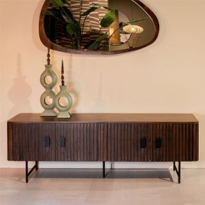 Eleonora - Remi - Tv-meubel - Bruin - Mangohout/Metaal - 4-deurs
