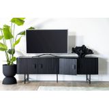 Eleonora Tv-meubel Remi Mangohout Zwart 4-deurs - Mangohout/Metaal - 56x170cm