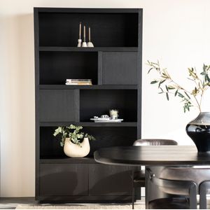 Kabinet Helsinki 120x220cm 4-drs. - zwart