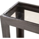 Eleonora Sidetable Liam 120x35x75 Bruin - Glas/Mangohout - 120x35x75cm