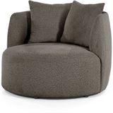 Eleonora Fauteuil Louis Met Kussen Bruin Spark - Stof/Metaal