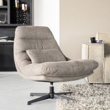 Eleonora Fauteuil Cooper Met Kussen Grijs Houston - Polyester/Metaal