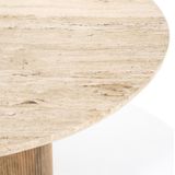 Eleonora Eettafel Sara Mangohout & Travertin Beige Ø130cm - Mangohout/Travertin