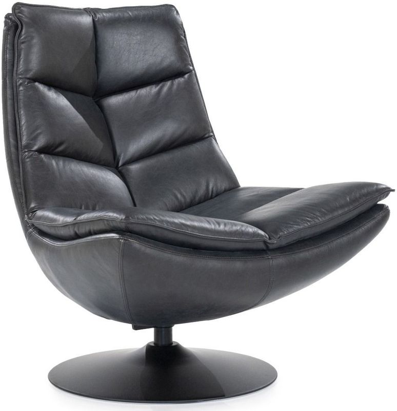 Fauteuil Sven - zwart boho leder