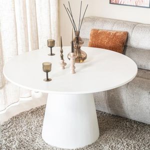 Eettafel Elin rond 130x130cm - wit | Eleonora