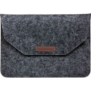 Mobigear Envelope - Vilt Laptop Sleeve 11 inch Klittenband Sluiting - Zwart