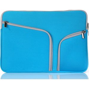 Mobigear Double Zipper - Neopreen Laptop Sleeve 11 inch Laptop hoes - Blauw
