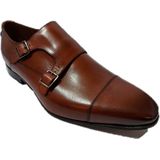 Floris van Bommel - Nette Schoenen - Kaneel Bruin - Effen Leer - Met Gesp