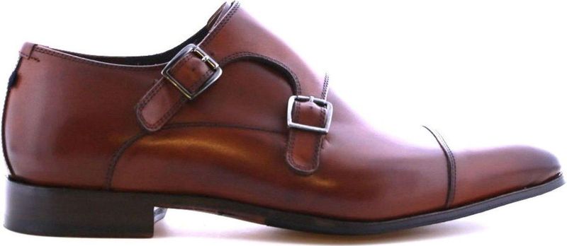 Floris van Bommel - Nette Schoenen - Kaneel Bruin - Effen Leer - Met Gesp