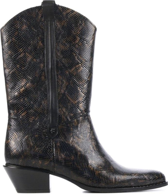 Floris van Bommel Vrouwen Leren Cowboy Laarzen Western Boots 85669 - Zwart