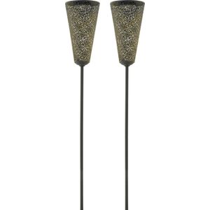 Tuinfakkel Luxform Solar Leeds Black 6 Lumen (Set van 2)