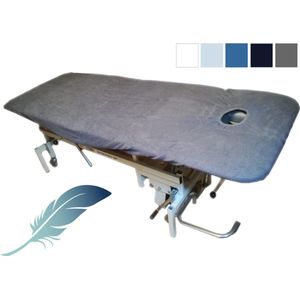 24-Bedding - Massagetafel Hoeslaken - Badstof - met Gezichtsuitsparing - 70x200-210 cm - Wit