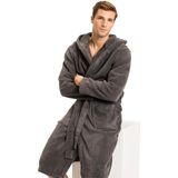 Tommy Hilfiger heren badjas dik badstof met capuchon grijs