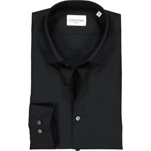 Calvin Klein - Overhemd - Zwart - Katoen/Elastaan - Slim Fit