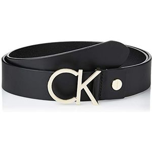 Calvin Klein CK Logo Riem Leer black/light gold 80 cm