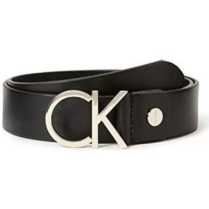 Calvin Klein CK Logo Riem Leer black/light gold 95 cm