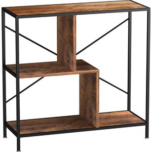 Boekenkast wandkast Stoer - sidetable - industrieel - metaal hout - 80 cm hoog