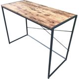 Bureau Stoer - Laptoptafel - Industrieel Design - Bruin Hout - Zwart Metaal