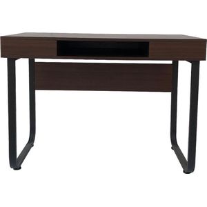 Bureau - Computer Tafel - Zwart Metaal Bruin Hout - Industrieel Vintage