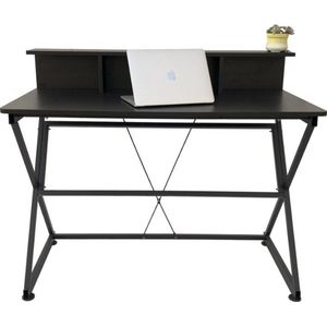 Bureau tafel computer laptop Stoer - industrieel moderne stijl - 110 cm breed - zwart