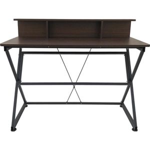 Bureau tafel computer laptop Stoer industrieel vintage stijl breed bruin