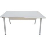 Stoer - Industrieel Bureau - Wit Frame - Wit Tafelblad - 130 cm Breed