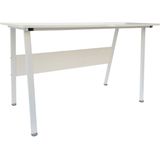 Stoer - Industrieel Bureau - Wit Frame - Wit Tafelblad - 130 cm Breed